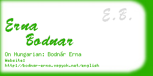 erna bodnar business card