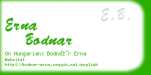 erna bodnar business card